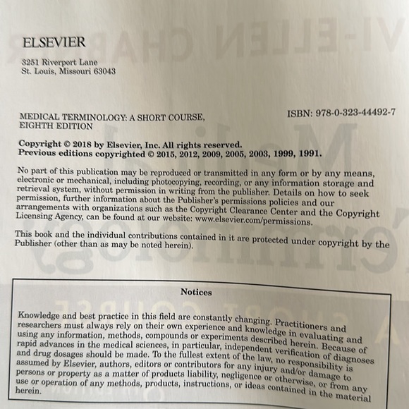 Textbook - Medical Terminology A Short Course 8e - Picture 3 of 4